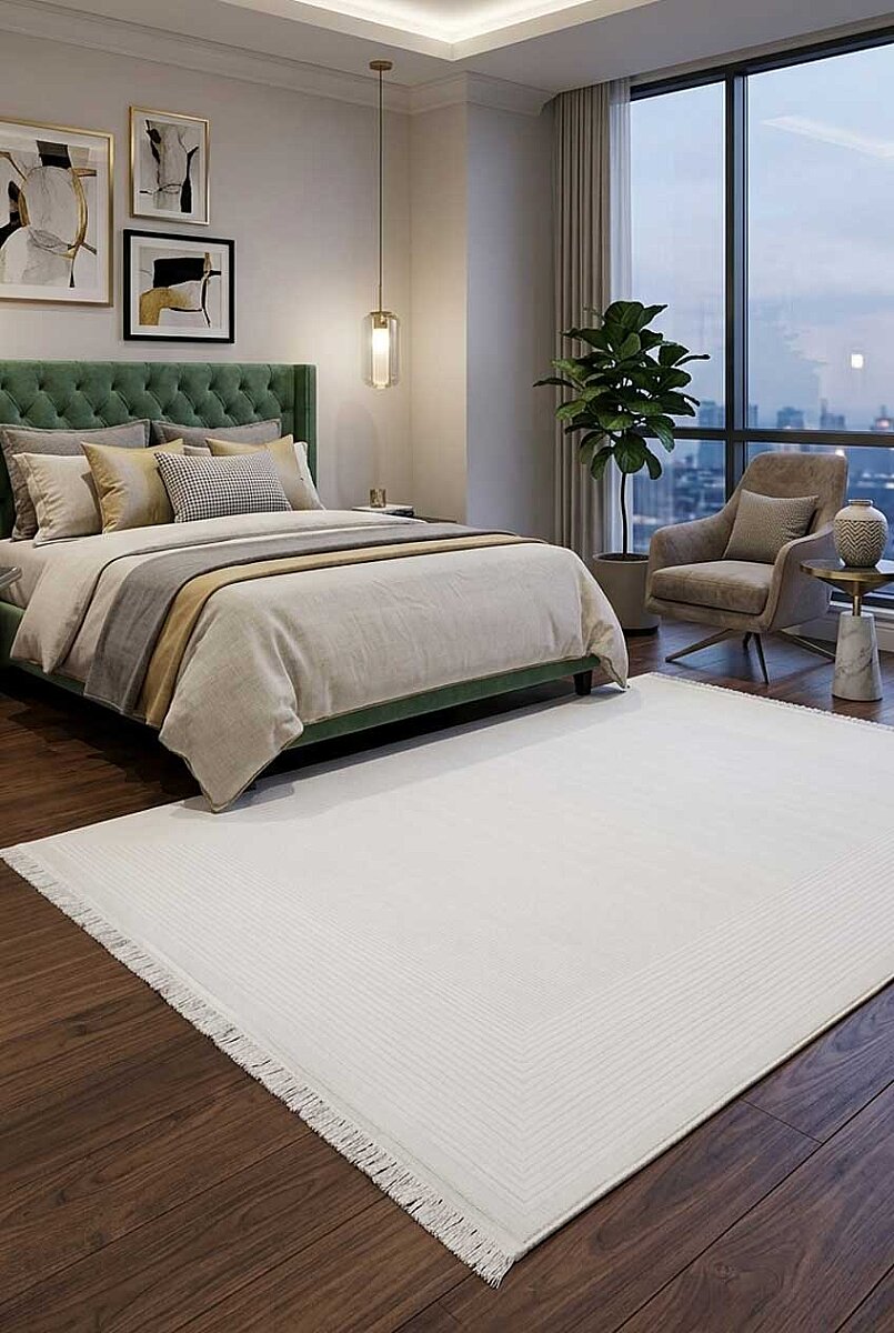 Sofistike Desen Raymond Akrilik Makine Halısı Ra01 Krem - Frenda