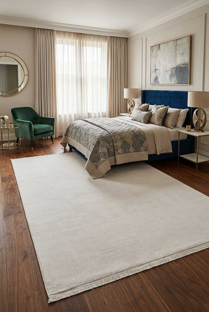 Sofistike Desen Raymond Akrilik Makine Halısı Ra07 Krem - Frenda