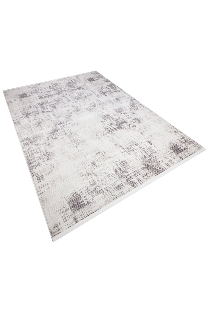 Sofistike Desen Raymond Akrilik Makine Halısı Ra09 Gri - Frenda (1)