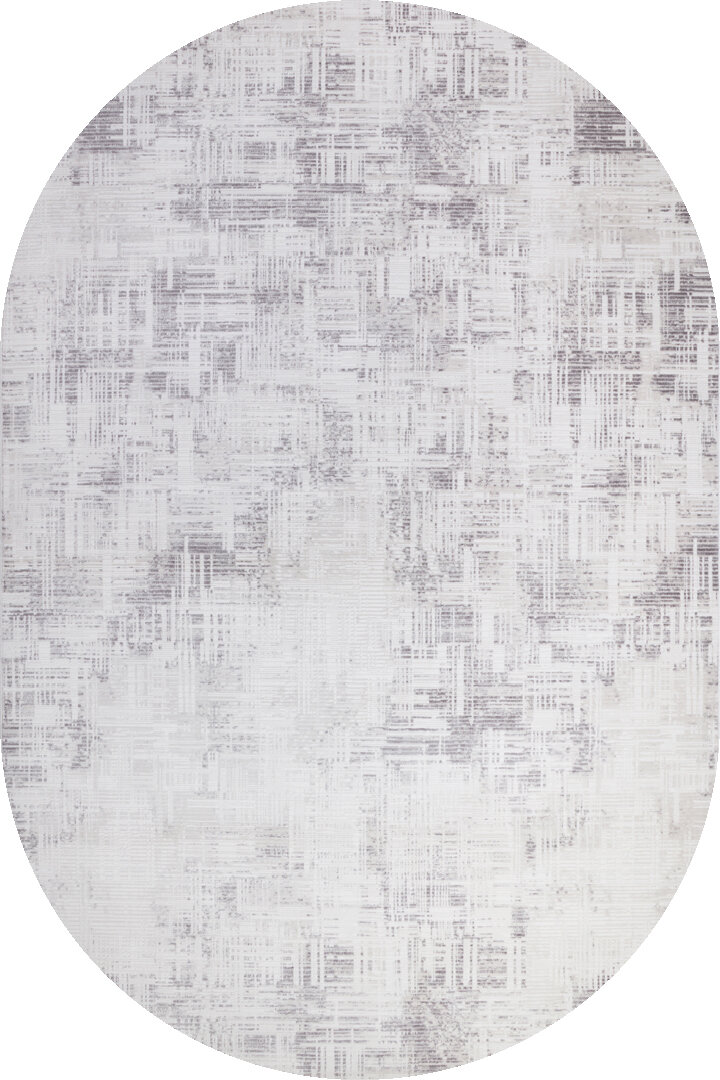 Sofistike Desen Raymond Akrilik Makine Oval Halı Ra09 Gri - Frenda