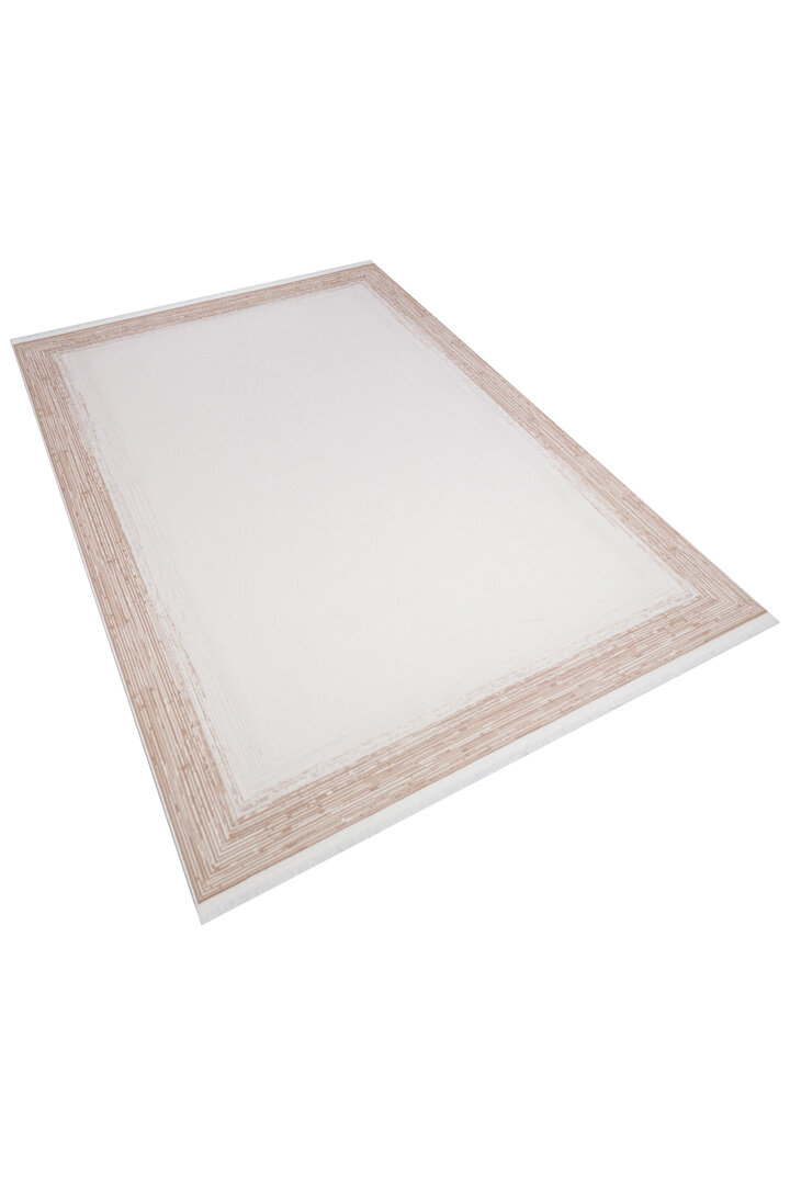 Sofistike Desen Raymond Akrilik Makine Yolluk Özel Ölçü Kesme Halı Ra02 Bej - 3