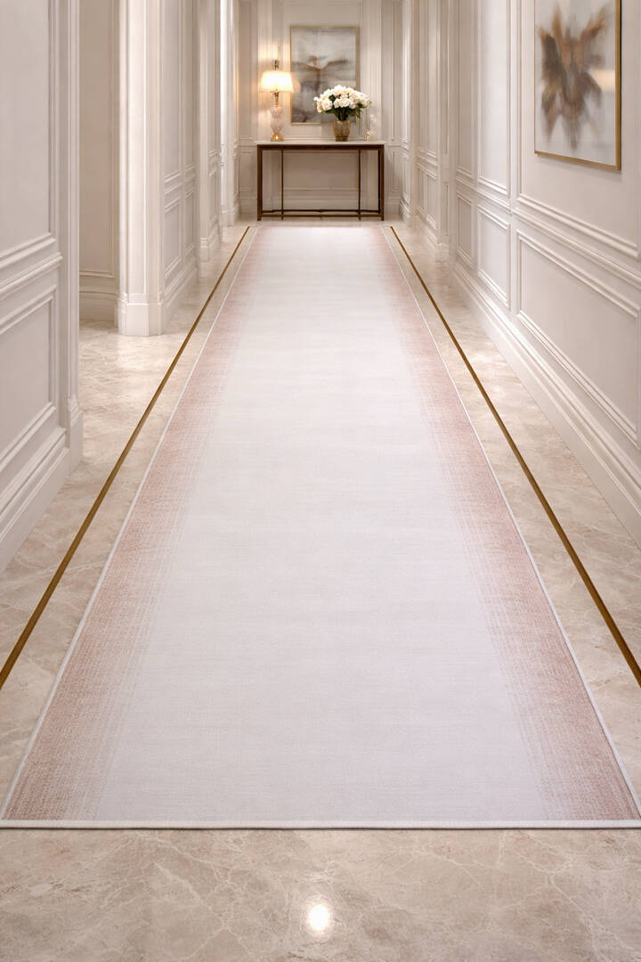 Sofistike Desen Raymond Akrilik Makine Yolluk Özel Ölçü Kesme Halı Ra02 Bej - 1