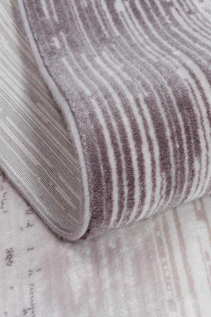 Sofistike Desen Raymond Akrilik Makine Yolluk Özel Ölçü Kesme Halı Ra03 Gri - 4