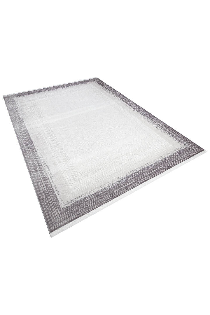 Sofistike Desen Raymond Akrilik Makine Yolluk Özel Ölçü Kesme Halı Ra03 Gri - 3