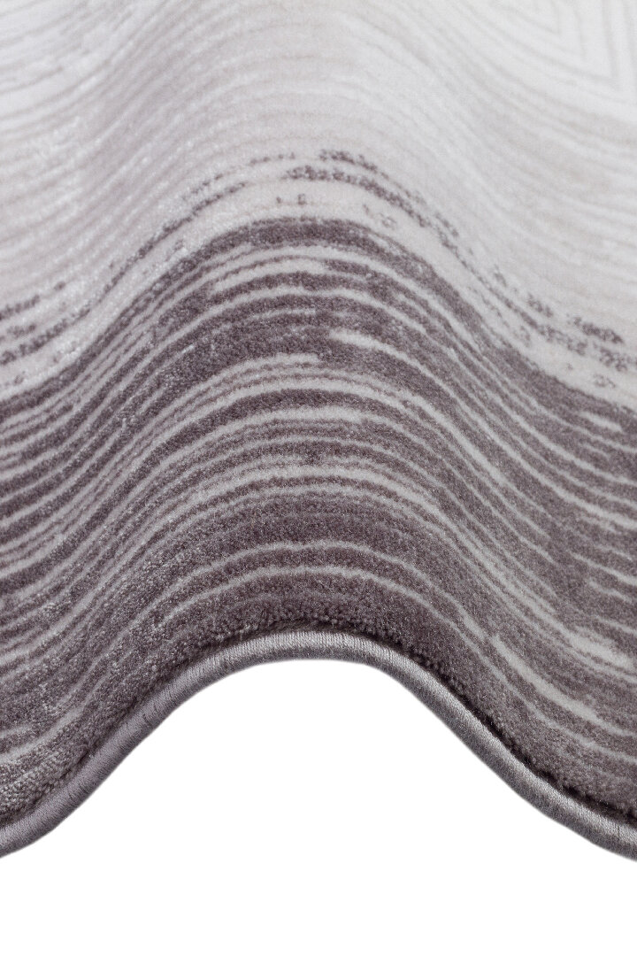 Sofistike Desen Raymond Akrilik Makine Yolluk Özel Ölçü Kesme Halı Ra03 Gri - 5