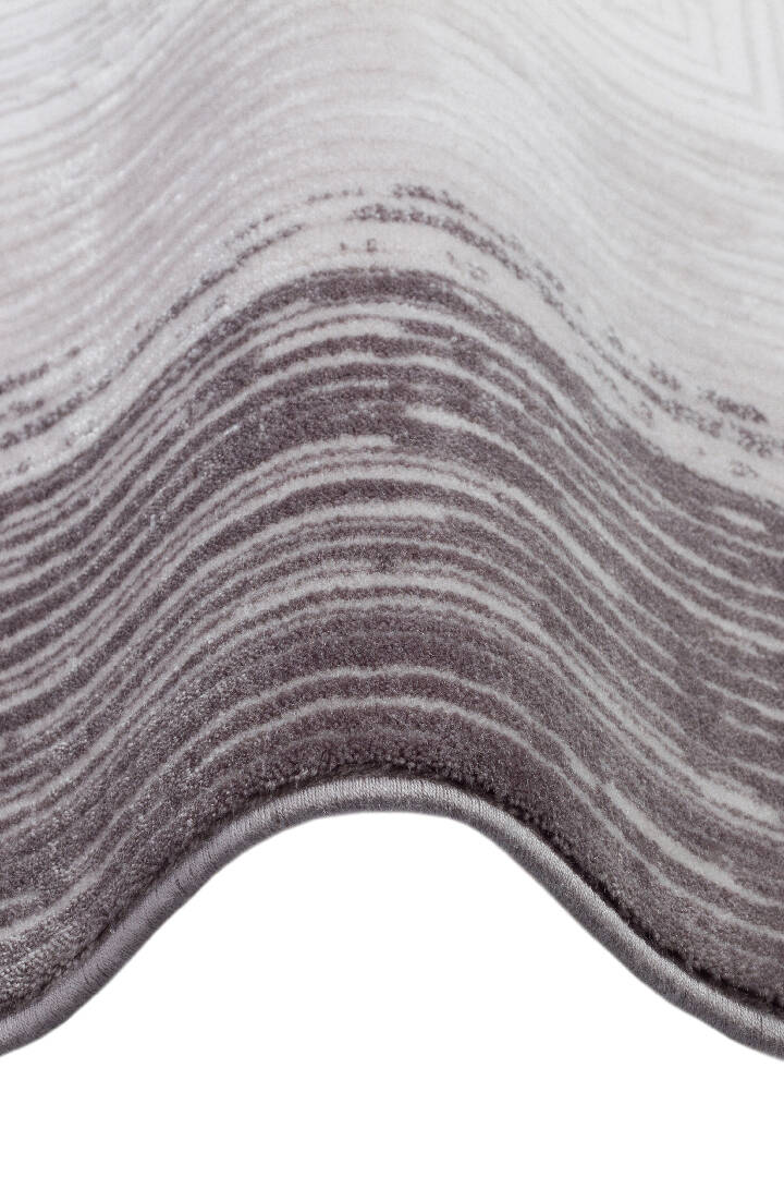 Sofistike Desen Raymond Akrilik Makine Yolluk Özel Ölçü Kesme Halı Ra03 Gri - 5