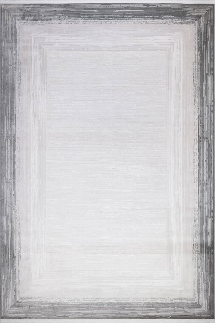 Sofistike Desen Raymond Akrilik Makine Yolluk Özel Ölçü Kesme Halı Ra03 Gri - 2