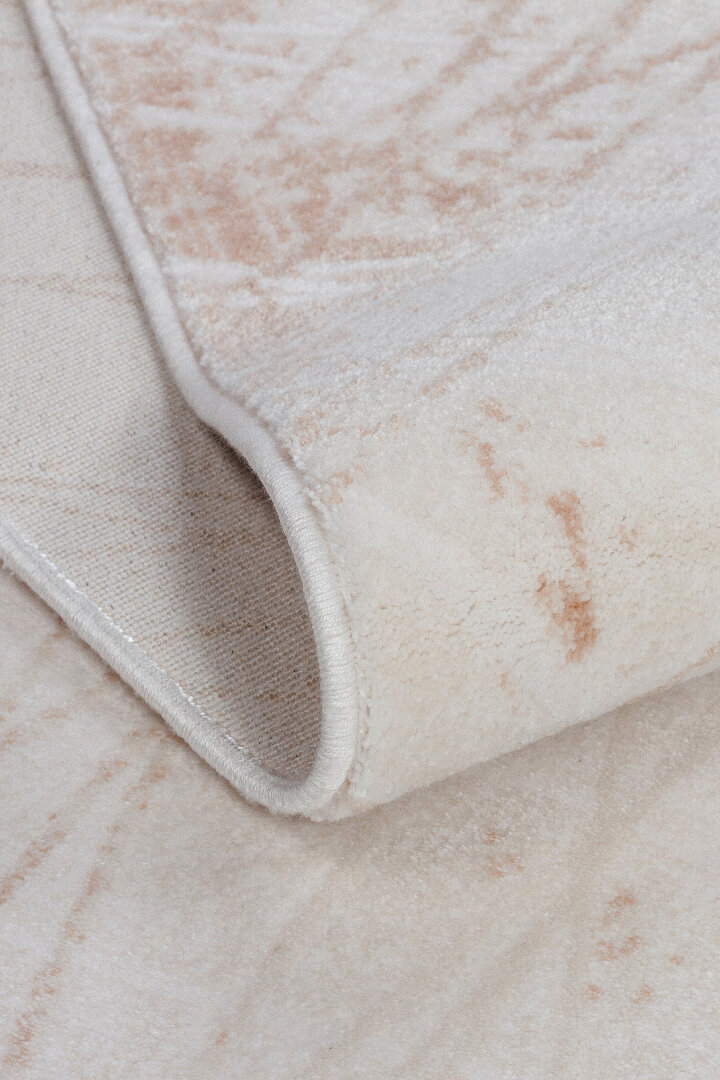 Sofistike Desen Raymond Akrilik Makine Yolluk Özel Ölçü Kesme Halı Ra06 Krem - 4