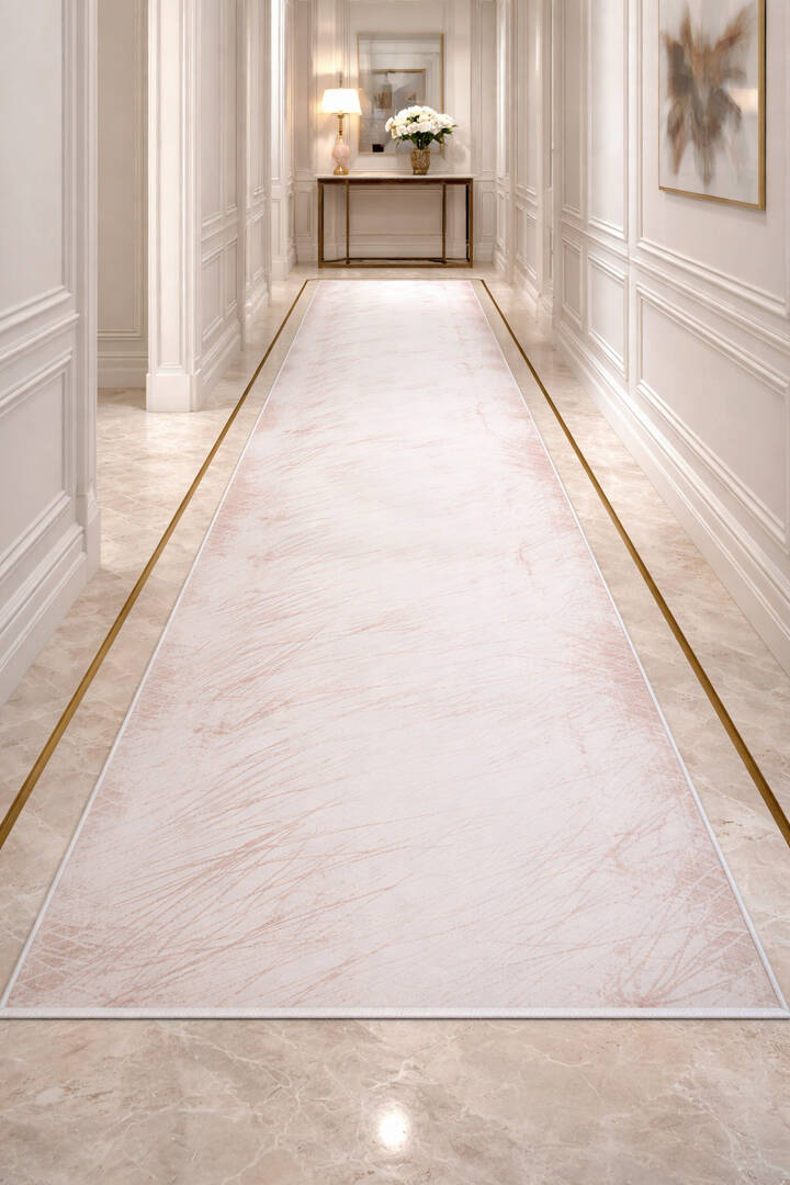 Sofistike Desen Raymond Akrilik Makine Yolluk Özel Ölçü Kesme Halı Ra06 Krem - 1