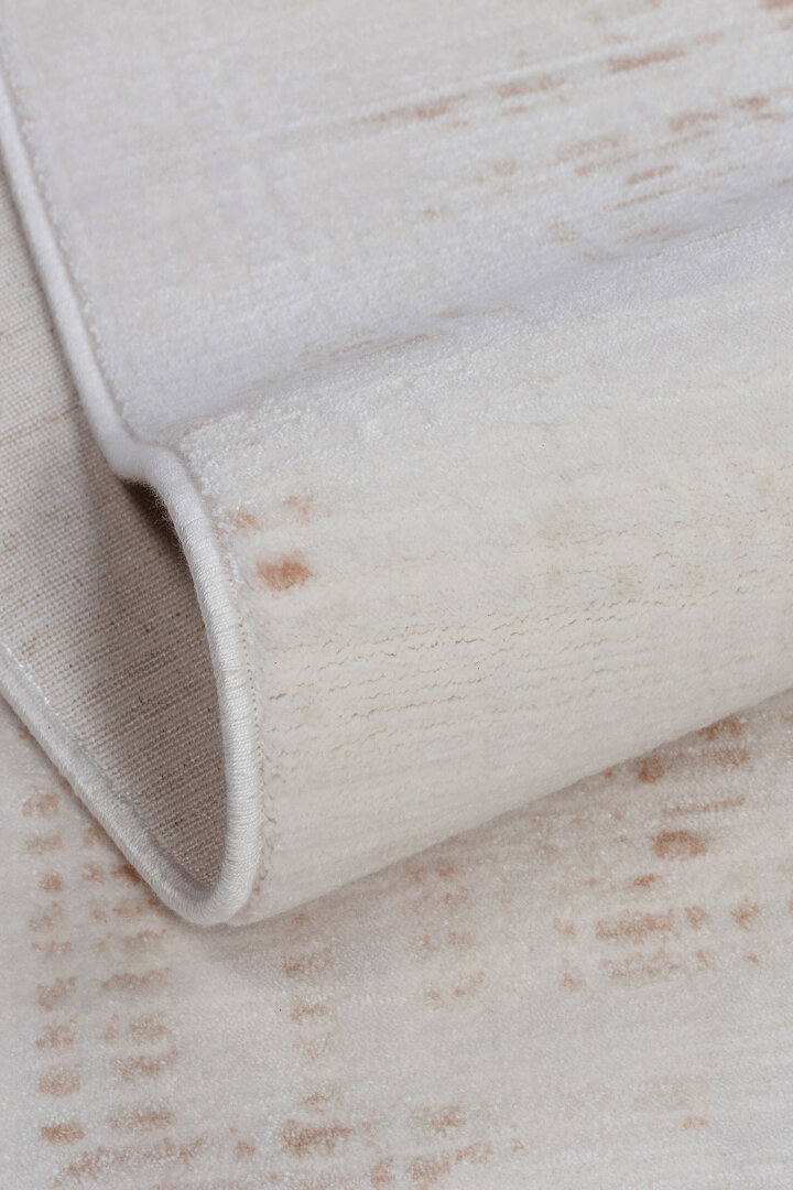 Sofistike Desen Raymond Akrilik Makine Yolluk Özel Ölçü Kesme Halı Ra08 Krem - 4