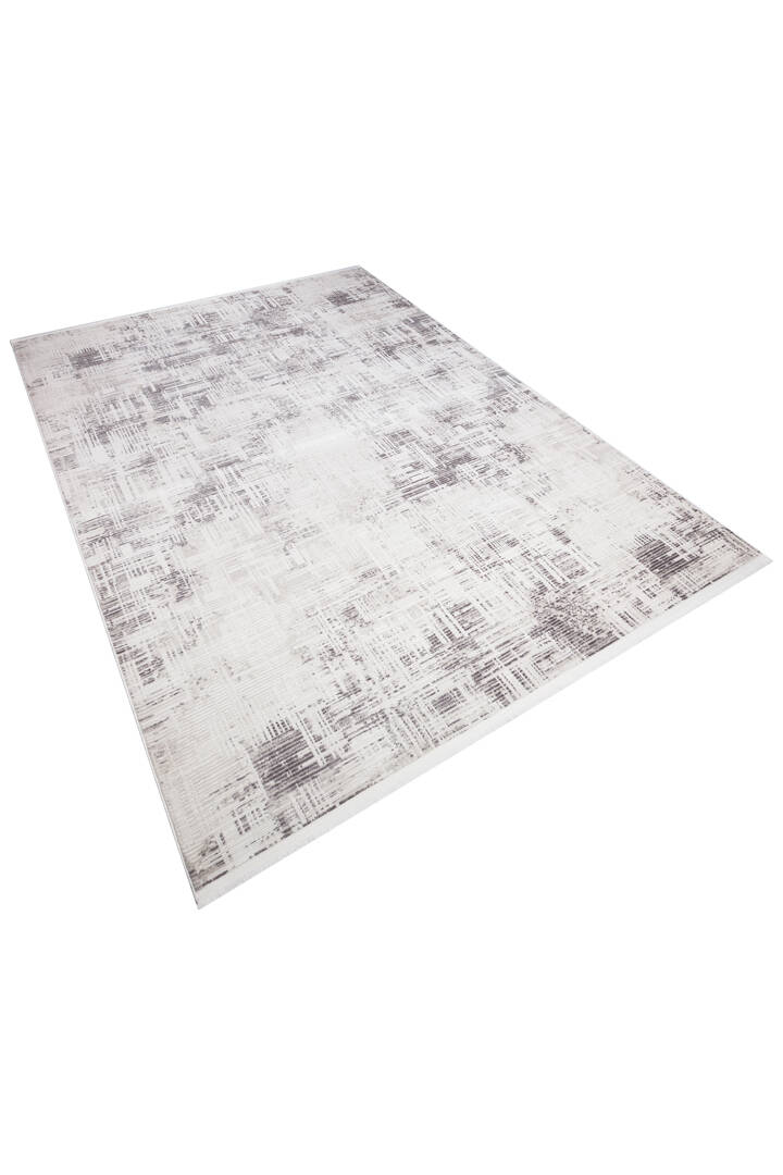Sofistike Desen Raymond Akrilik Makine Yolluk Özel Ölçü Kesme Halı Ra09 Gri - 3