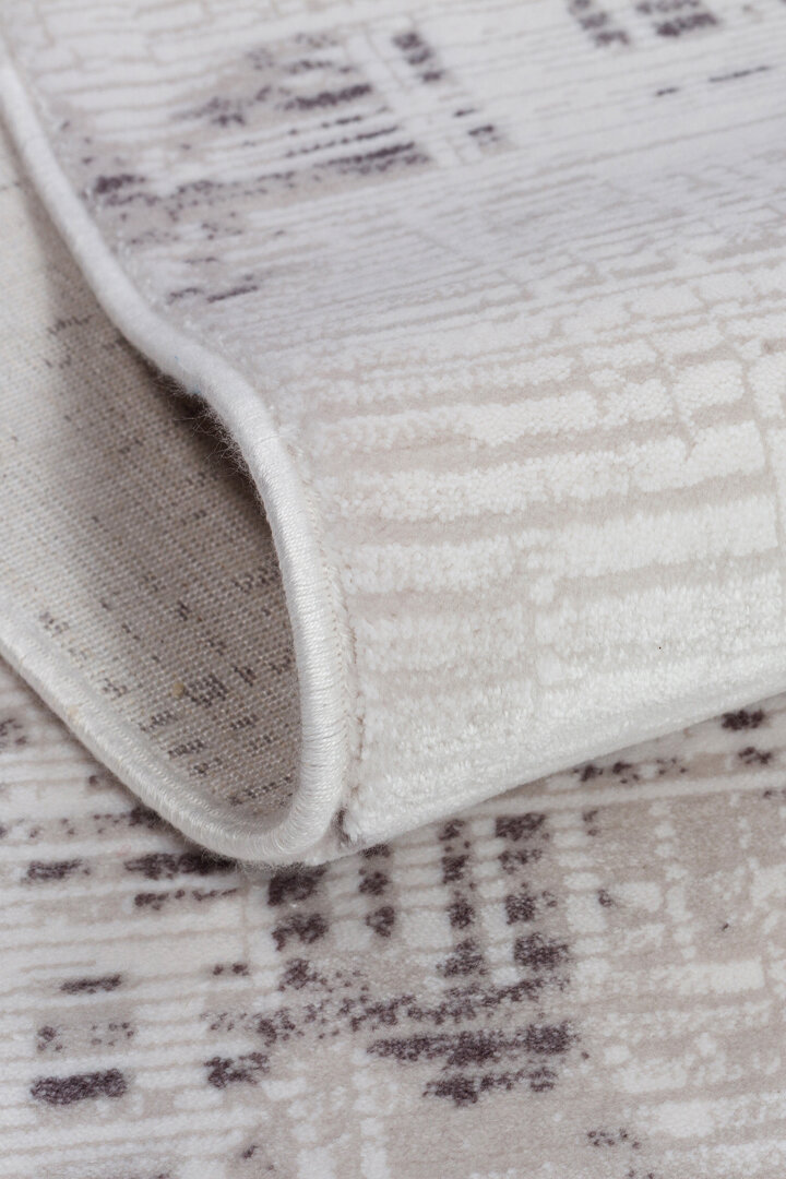 Sofistike Desen Raymond Akrilik Makine Yolluk Özel Ölçü Kesme Halı Ra09 Gri - 4