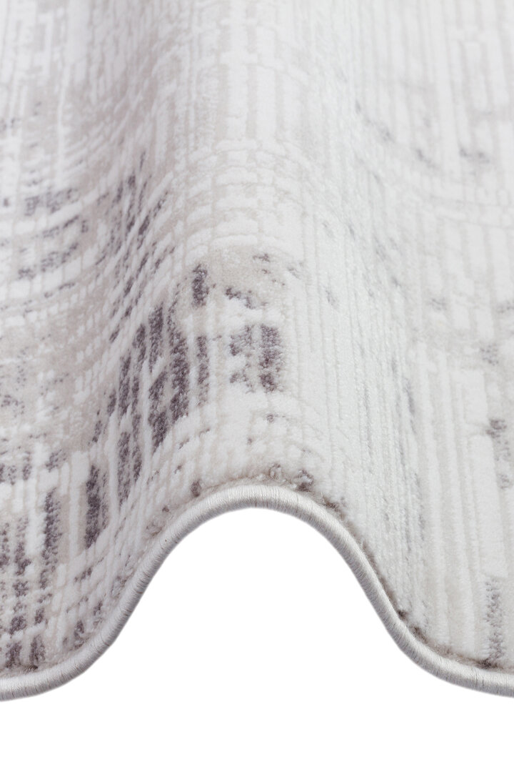 Sofistike Desen Raymond Akrilik Makine Yolluk Özel Ölçü Kesme Halı Ra09 Gri - 5