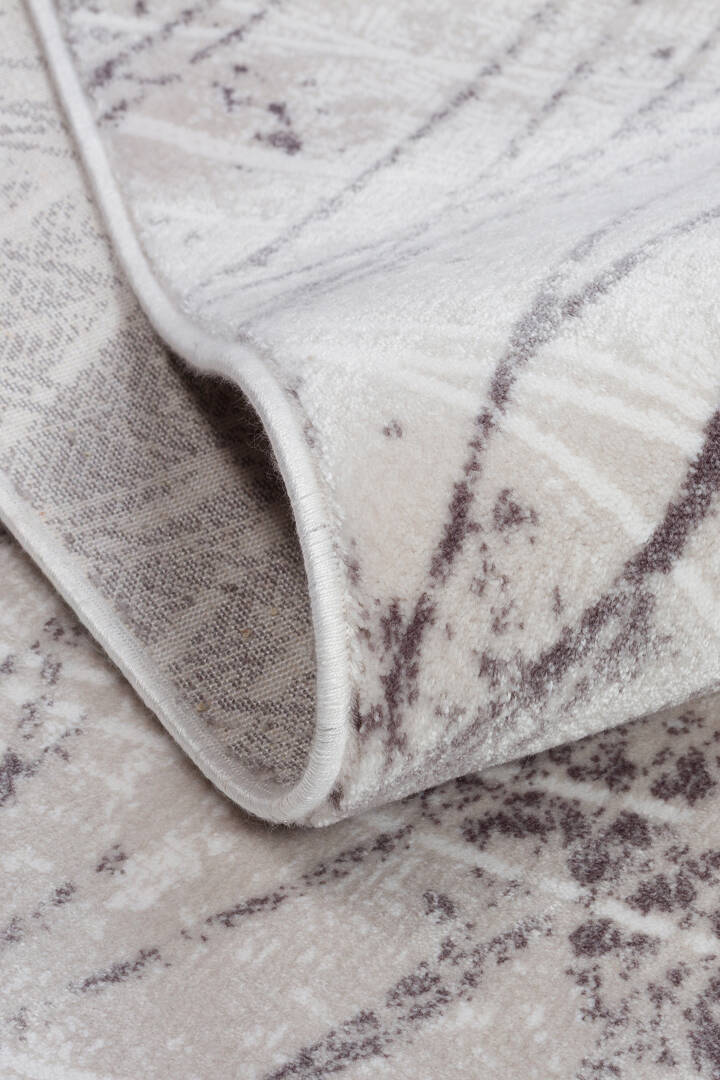 Sofistike Desen Raymond Akrilik Makine Yuvarlak Halı Ra05 Gri - 2