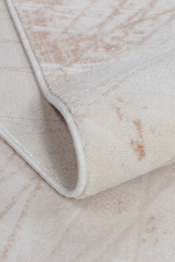 Sofistike Desen Raymond Akrilik Makine Yuvarlak Halı Ra06 Krem - 2