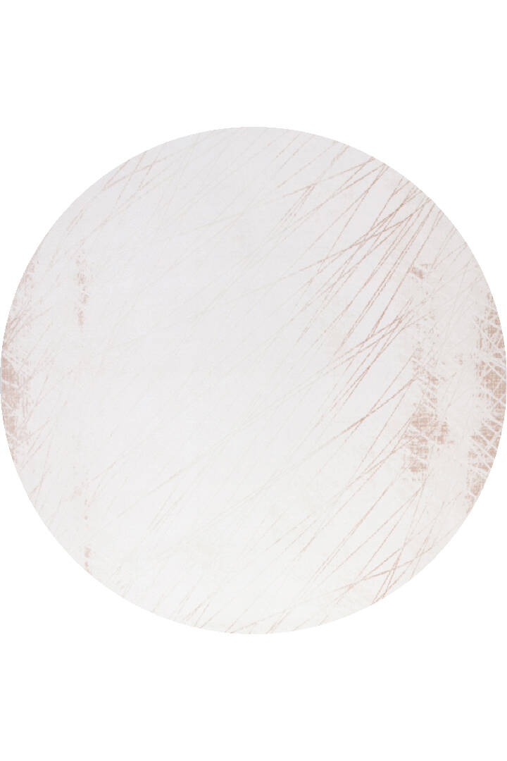 Sofistike Desen Raymond Akrilik Makine Yuvarlak Halı Ra06 Krem - 1