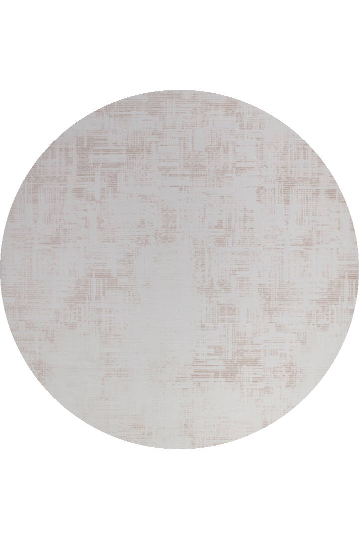 Sofistike Desen Raymond Akrilik Makine Yuvarlak Halı Ra08 Krem - 1