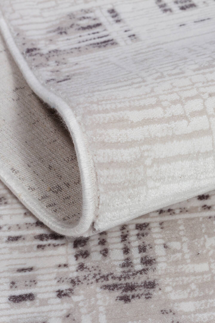 Sofistike Desen Raymond Akrilik Makine Yuvarlak Halı Ra09 Gri - 2