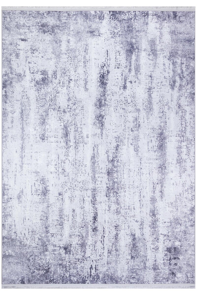 Soyut Desen Pamuk Taban Yıkanabilir Dijital Baskılı Halı Gri - Frenda