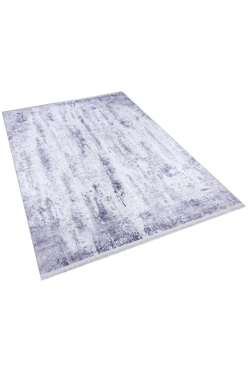 Soyut Desen Pamuk Taban Yıkanabilir Dijital Baskılı Halı Gri - Frenda (1)