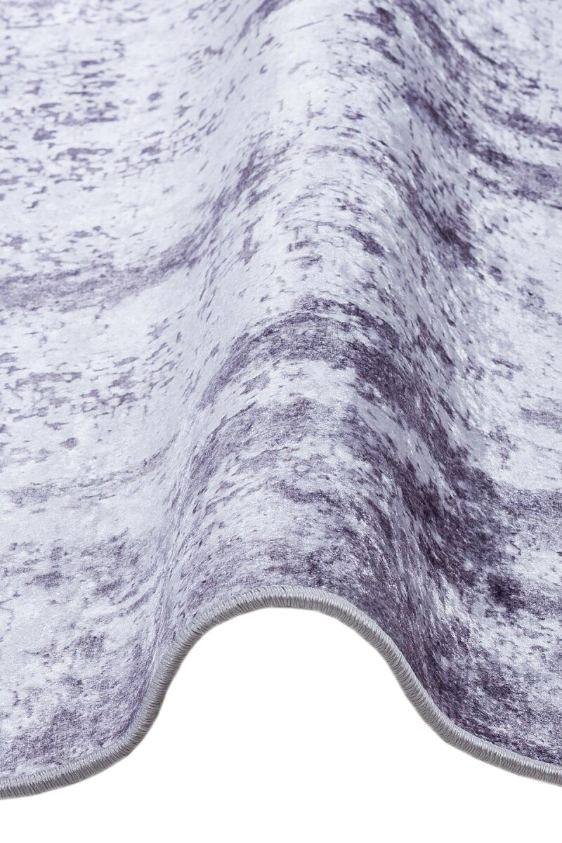 Soyut Desen Pamuk Taban Yıkanabilir Dijital Baskılı Halı Gri - 3