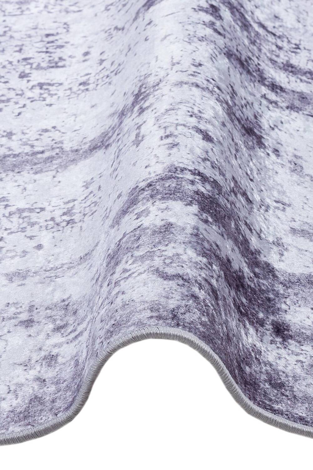 Soyut Desen Pamuk Taban Yıkanabilir Dijital Baskılı Halı Gri - 3