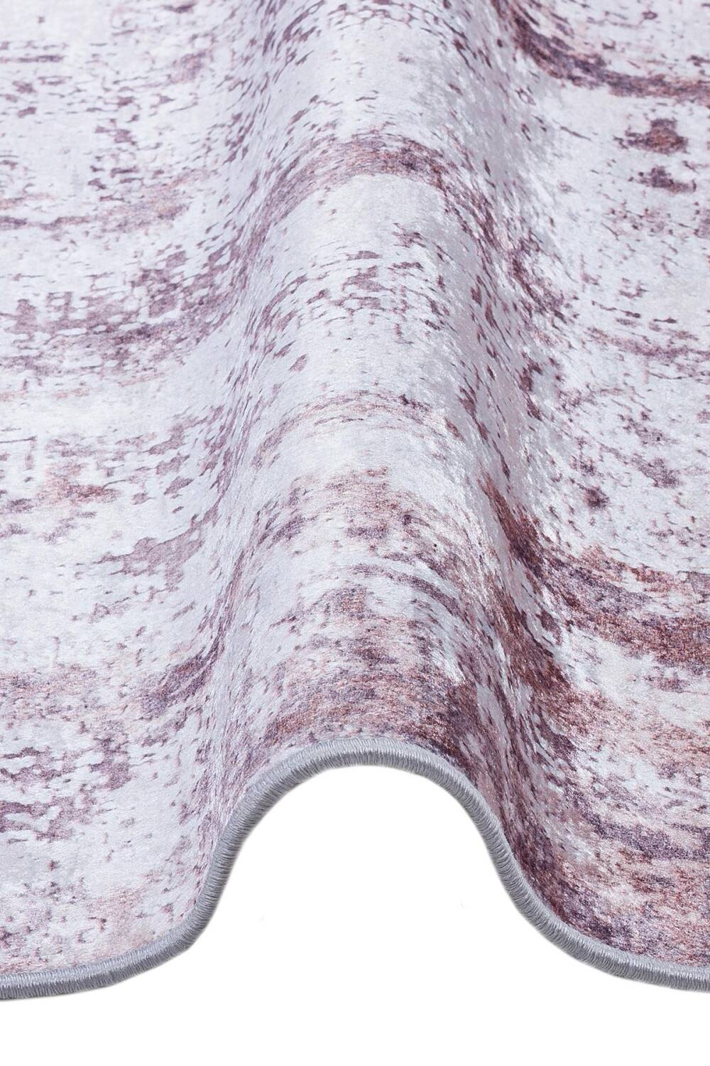 Soyut Desen Pamuk Taban Yıkanabilir Dijital Baskılı Halı Kahve - 3