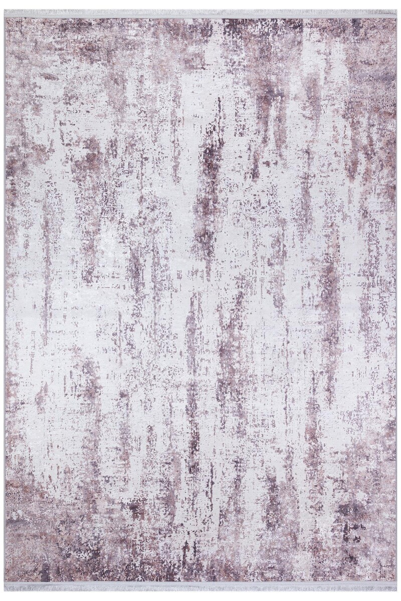 Soyut Desen Pamuk Taban Yıkanabilir Dijital Baskılı Halı Kahve - Frenda