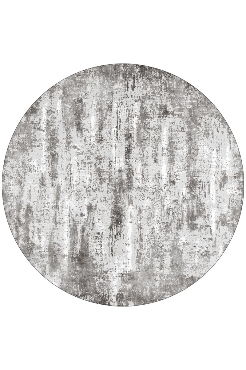 Soyut Desen Pamuk Taban Yıkanabilir Dijital Baskılı Yuvarlak Halı - 2